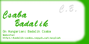 csaba badalik business card